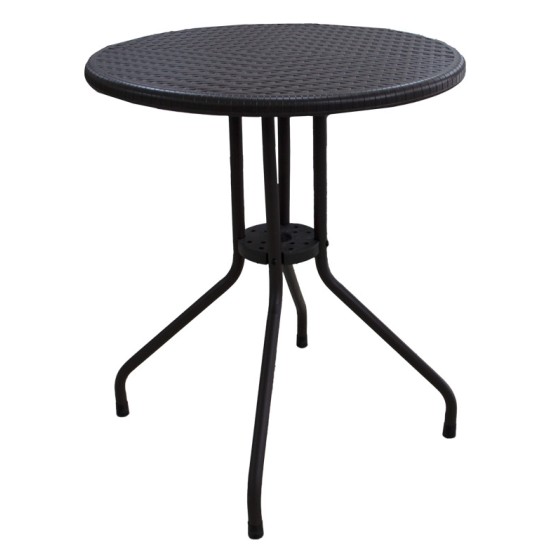 Кръгла маса ф60xh74см PLASTICWOOD кафява TB-(RZY-60KD) - Horecano