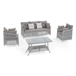 Градински сет MANILA светло сив OUTDOOR-(NT022-N1007) - Horecano