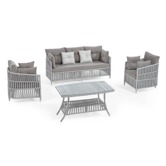 Градински сет MANILA светло сив OUTDOOR-(NT022-N1007) - Horecano