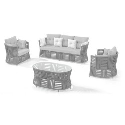 Градински сет LUCCA светло сив OUTDOOR-(NT024-N1007) - Horecano