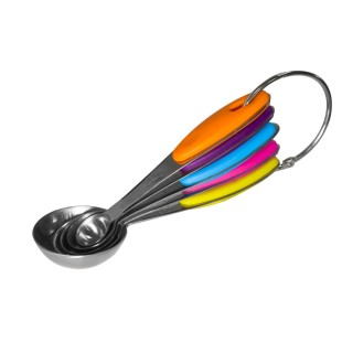 Иноксови лъжици мерителни 5бр с цветни дръжки CN-(0593) - Horecano
