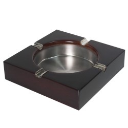 Дървен пепелник с метална основа 14x14x3,5см CN-(0700) - Horecano