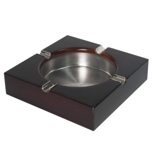 Дървен пепелник с метална основа 14x14x3,5см CN-(0700) - Horecano