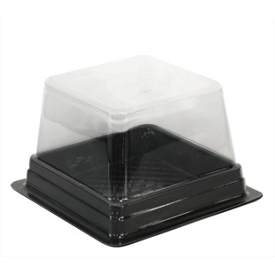 Пластмасова кутия за торта/паста за еднократна употреба 12x12xh8см CN-(181141) - Horecano