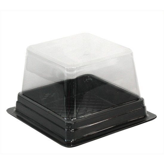 Пластмасова кутия за торта/паста за еднократна употреба 12x12xh8см CN-(181141) - Horecano