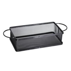 Метална кошничка за сервиране с две дръжки 21x11x6см черна HORECANO-(HC-981480)