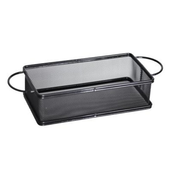 Метална кошничка за сервиране с две дръжки 21x11x6см черна HORECANO-(HC-981480)