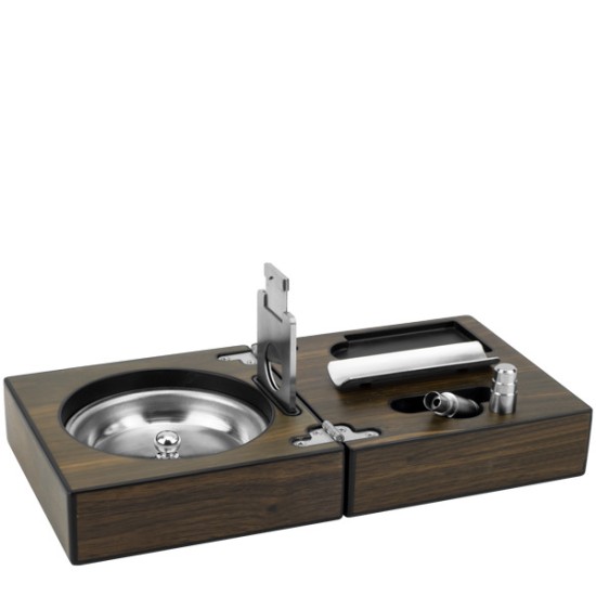 Пепелник с резачка за пури Wood 12x12xh7см (HC-981561) (SH-3000 WN) - Horecano