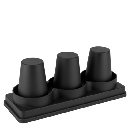 Пластмасова стойка за чаши с 3 гнезда 32,5x12,5xh13см черна BARWARE-(232172) - Horecano