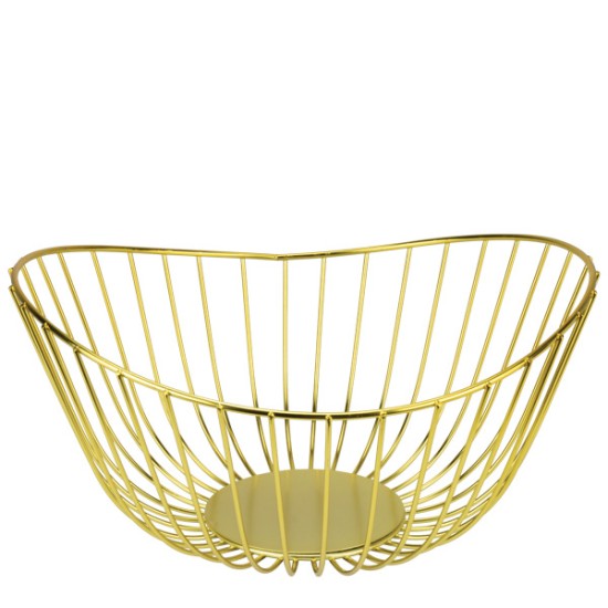 Метална фруктиера / купа елипса 28x27xh10/13см златна CHARM-(232033) (HC-981806) - Horecano