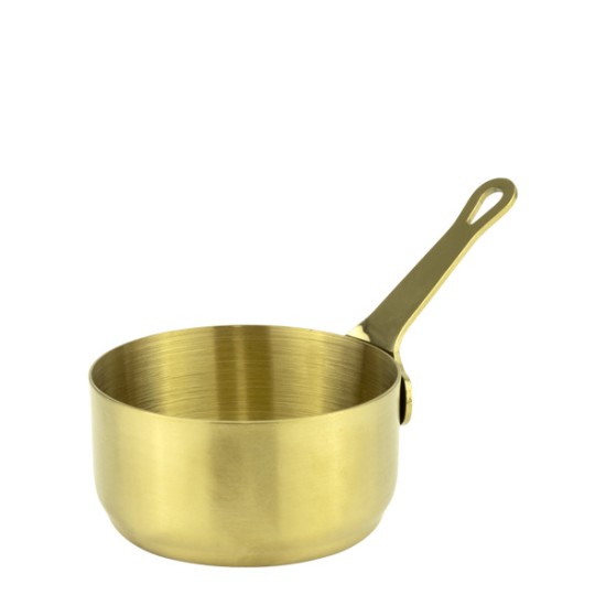 Метална сосиера с дръжка ф6,2xh3см 80мл златиста CHARM-(HC981947) - Horecano