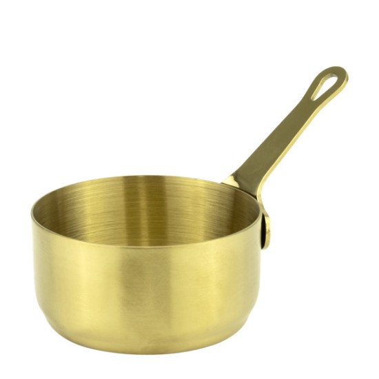 Метална сосиера с дръжка ф7xh3,2см 125мл златиста CHARM-(HC-981948) - Horecano