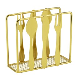 Метален салфетник  златист 11x4,5xh10см GOLD HOME-(HC-981996) (232014) - Horecano