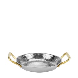 Метална шола с дръжки ф20xh3,5см WICKED SILVER-(HC-982121) - Horecano
