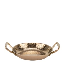 Метална шола с дръжки ф20xh3,5см CHARM ROSE GOLD-(HC-982124) - Horecano