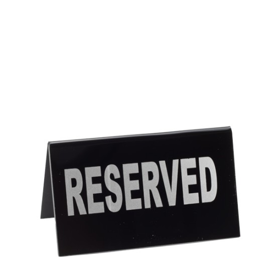 Акрилна табелка RESERVED 10x6см черна (HC-982171) (253247) - Horecano
