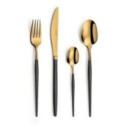 Комплект прибори за хранене от 16 елемента, SOPRANO BLACK/GOLD – Amefa