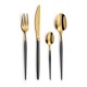 Комплект прибори за хранене от 16 елемента, SOPRANO BLACK/GOLD – Amefa
