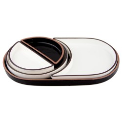 Комплект от 5 порцеланови чинии HELLA-BLACK & WHITE-(HC-56434) - Horecano