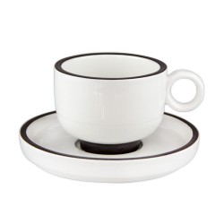 Порцеланова чаша с чинийка 200мл HELLA-WHITE-(HC-56441) - Horecano