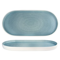Порцеланово плато овално 36x17xh2,5см HELLA-LIGHT SUMMER BLUE-(HC-56565) - Horecano