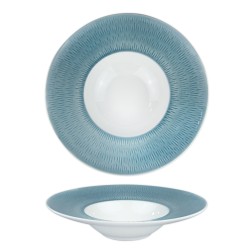 Порцеланова чиния за паста 24см HELLA-LIGHT SUMMER BLUE-(HC-56568) - Horecano