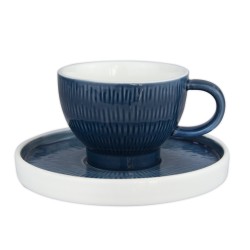 Порцеланова чаша с чинийка 200мл HELLA-STEEL BLUE-(HC-56589) - Horecano