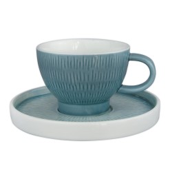 Порцеланова чаша с чинийка 200мл  HELLA-LIGHT SUMMER BLUE-(HC-56590) - Horecano 