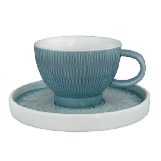 Порцеланова чаша с чинийка 200мл  HELLA-LIGHT SUMMER BLUE-(HC-56590) - Horecano 