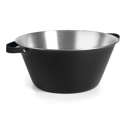 Иноксова шампаниера с 2 кожени дръжки, ф50см, h21см, 30л, MOON BLACK - Lacor