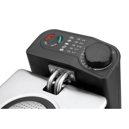 Електрически двоен фритюрник, 220-240V, 50/60Hz, 2 x 2000W, 190°C, 2 x 3,5л, 41x39,5x21см, 6,6кг, ERGO - Lacor