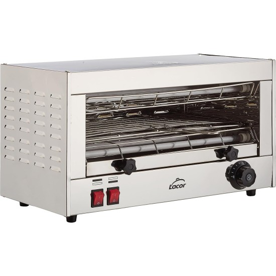Електрически хоризонтален тостер, 220-240V, 50/60Hz, 2400W, 6 лампи, 50x25x28см, 7,1кг – Lacor