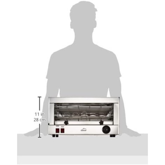 Електрически хоризонтален тостер, 220-240V, 50/60Hz, 2400W, 6 лампи, 50x25x28см, 7,1кг – Lacor