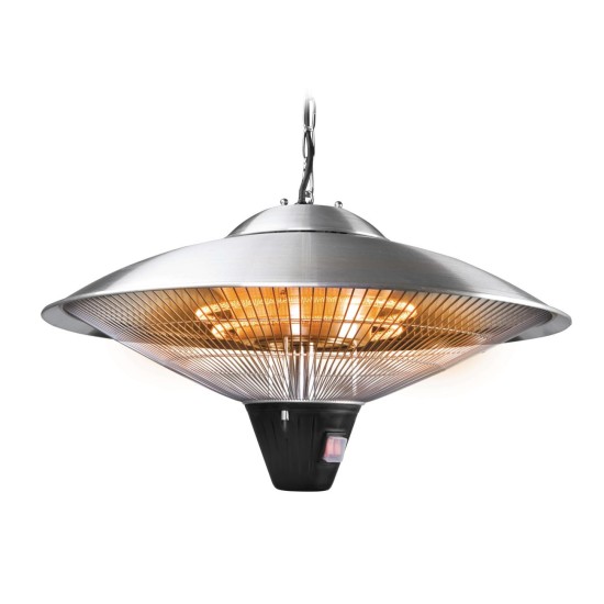 Алуминиева електрическа лампа / нагревател за отопление, висяща, 220-240V, 50/60Hz, 900/1200/2100W, IP24, ф58,5x35см, 2,75кг - Lacor.