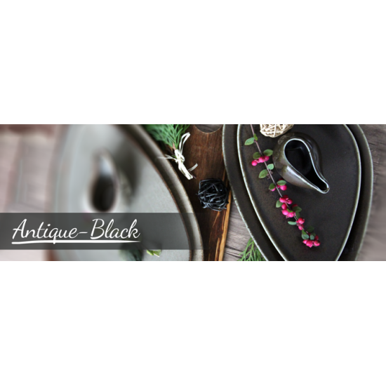 Порцеланова чиния кръгла 31см ANTIQUE-BLACK-(ZA0001-12-B) - Horecano