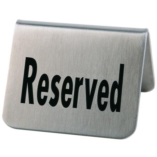 Комплект от 2 иноксови информационни табели, 5,5х5xh3,5см, RESERVED, стакабъл – APS