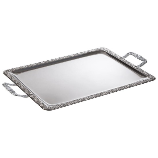 Иноксово плато/поднос с дръжки, 62х36xh3см, с декорация, стакабъл, SCHÖNER ESSEN – APS
