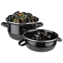 Емайлирана тенджера за миди, ф18см, h12см, 1,4/2,6л, черна – APS