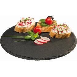 Каменно плато, неплъзгащи крачета, ф28см, 6-9мм, кръгла, черно, стакабъл, MORRA – APS