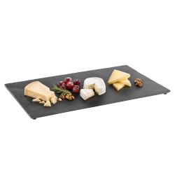 Каменно плато за сервиране с неплъзгащи се крачета, GN 1/1, 53x32,5см, правоъгълно, черно, стакабъл, VALO – APS