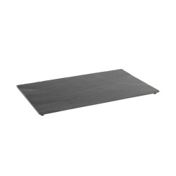 Каменно плато за сервиране с неплъзгащи се крачета, GN 1/1, 53x32,5см, правоъгълно, черно, стакабъл, VALO – APS