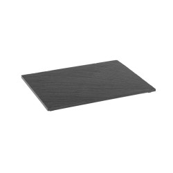 Каменно плато за сервиране с неплъзгащи се крачета, GN 1/2, 32,5x26,5см, правоъгълно, черно, стакабъл, VALO – APS
