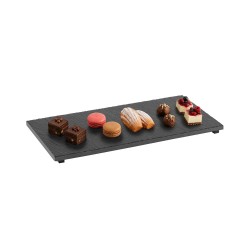 Каменно плато за сервиране с неплъзгащи се крачета, GN 1/3, 32,5x17,6см, правоъгълно, черно, стакабъл, VALO – APS
