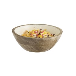 Дървена купа, ф20см, h7,5см, 800мл, кафяво/бежаво, стакабъл, MANGO – APS
