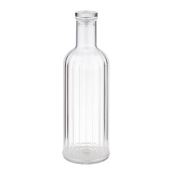 Бутилка с тапа, силикон/пластмаса, ф9см, h28,5см, 1л, прозрачна, STRIPES – APS