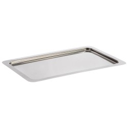 Иноксово плато, GN 1/1, 53х32,5xh1,5см, огледално, стакабъл, PROFI LINE – APS