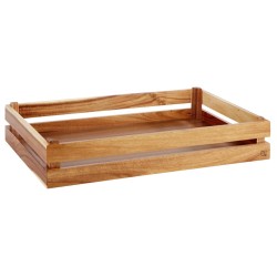 Дървена касетка, правоъгълна, GN 1/1, 55,5x35xh10.5см, натурал, стакабъл, SUPERBOX – APS