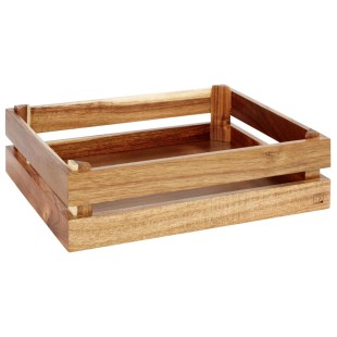 Дървена касетка, правоъгълна, GN 1/2, 35x29xh10,5см, натурал, стакабъл, SUPERBOX – APS