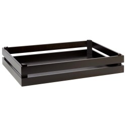Дървена касетка, правоъгълна, GN 1/1, 55,5x35xh10,5см, черна, стакабъл, SUPERBOX – APS