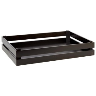 Дървена касетка, правоъгълна, GN 1/1, 55,5x35xh10,5см, черна, стакабъл, SUPERBOX – APS